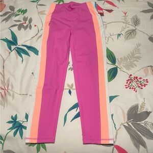 Lilly Pulitzer Pink Leggings with Stripes on the Side